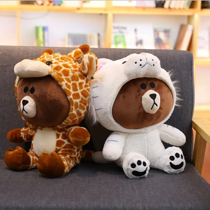 

Brown Bear Plush Toy Korean Bear in Dinosaur/Pig/Dog/Suit Cute Animal Stuffed Soft Doll Anime Figure Baby Kids Toys Child's Gift