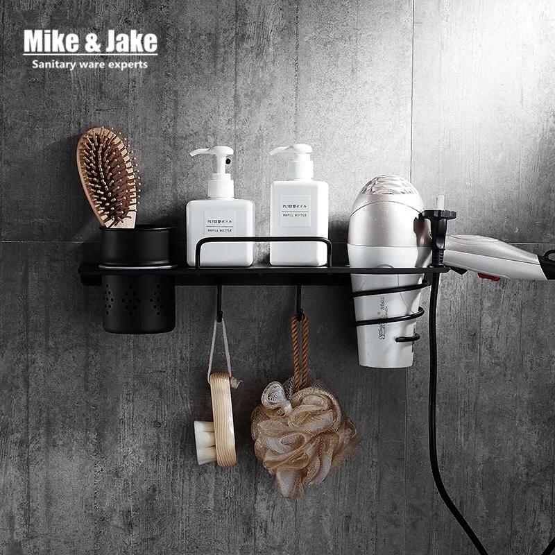 Stainless steel 304 Bathroom shelf hair dryer rack with 1 cup hair