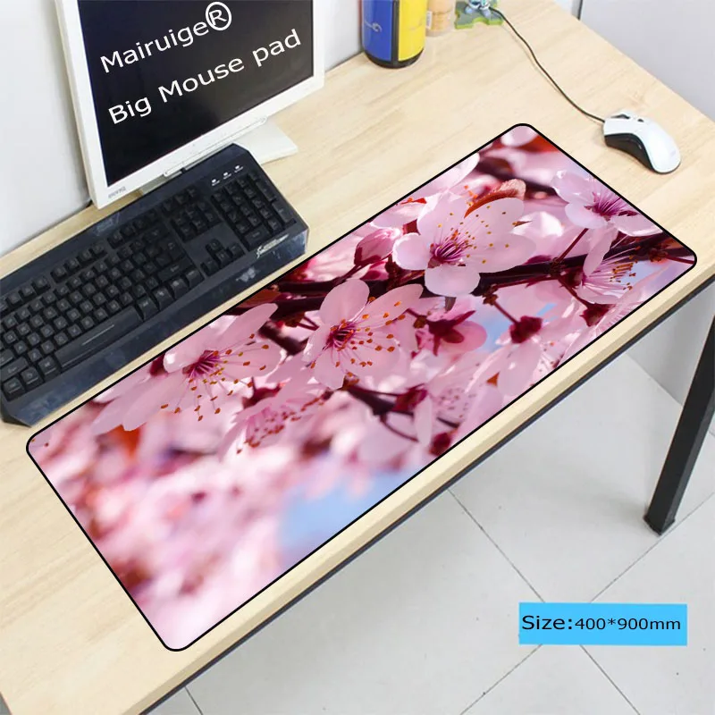 Mairuige Pink Flower Gaming Mouse Pad Locking Edge Large Speed Mouse Mat PC Computer Laptop Mouse p