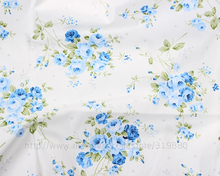 TIANXINYUE 5 шт. 40 см x 50 см синий цветок розы печатных хлопок ткань для лоскутного шитья tecido тела одежда постельные принадлежности tissus