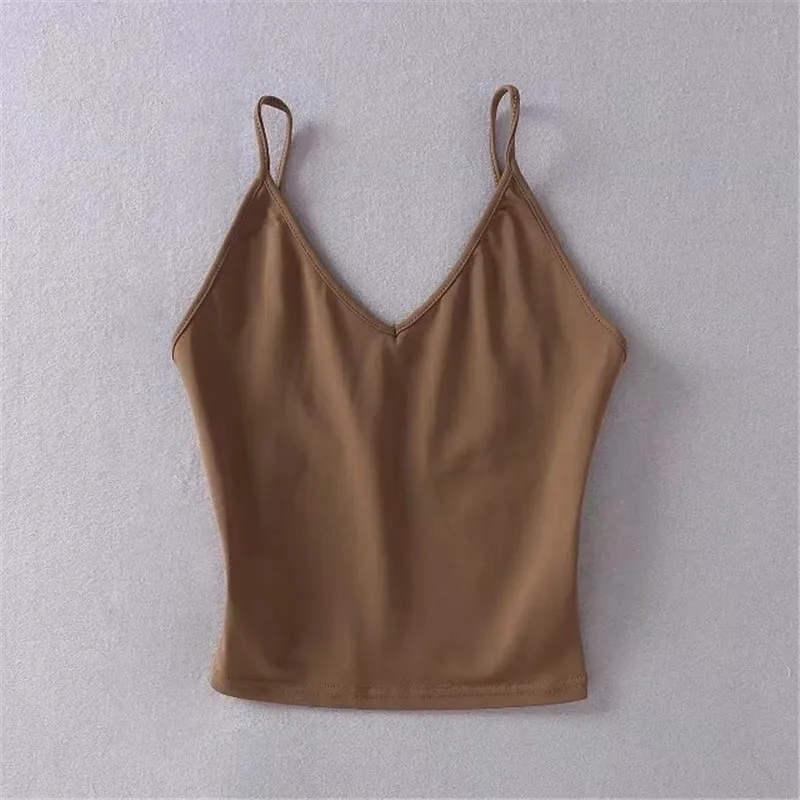 summer new sexy wild pure color harness bottoming shirt female, self-cultivation V-neck strapless short strap female