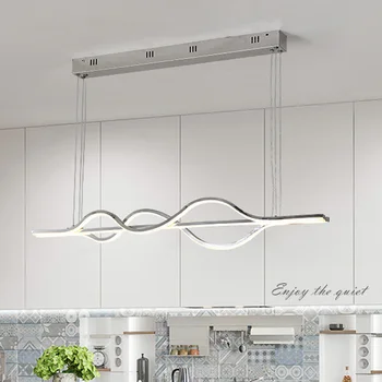 

NEO Gleam Chrome Finished Modern Led Chandelier For Dining Room Kitchen Room Bar Length 1000mm Hanging Pendant Chandelier