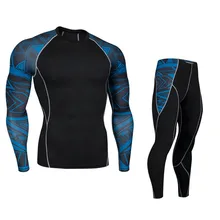 Мужские компрессионные кальсоны для фитнеса зимние комплекты термобелья быстросохнущие Gymming мужчины весна осень спортивные Леггинсы для бега Yogaing