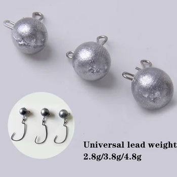 

30pcs/lot 2.8g 3.8g 4.8g Universal lead head counterweight crank hook high quality Lead Jig Head soft lure worm Fishing tools