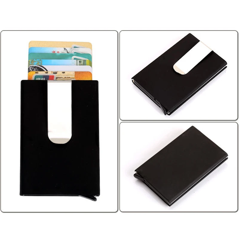 Men Women Credit Card holder Automatic Card Sets New Fashion Business ID Cards Aluminum Wallet Organizer Money Purse Bag PC0057 (4)