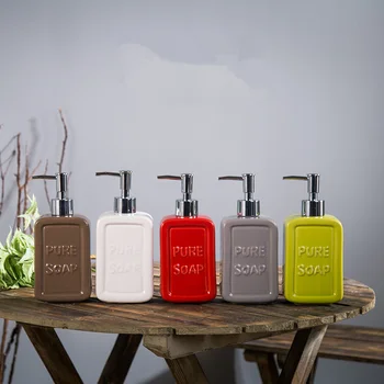 

Hand sanitizer bottle fashion ceramic quality bottle shampoo shower gel sub-bottling Soap dish Toothbrush holder