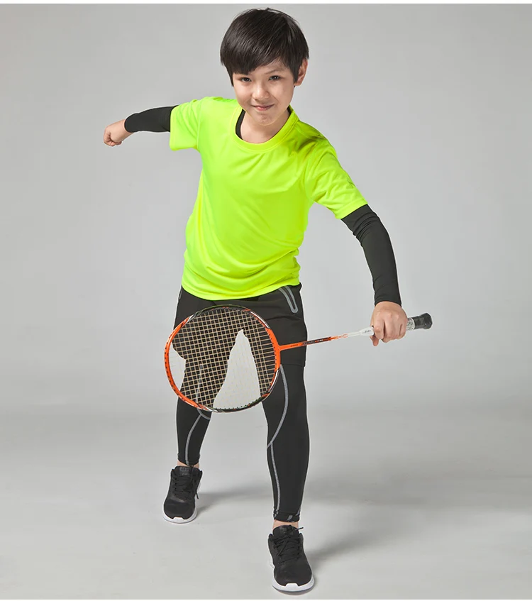 Быстросохнущие Детские комплекты для бега для мальчиков 4 шт./компл. тренировки по футболу баскетболу спортивные костюмы Детская летняя спортивная одежда для фитнеса