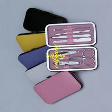 50 компл./лот Быстрая 7 шт. портативный маникюрный набор для ухода за ногтями Маникюрный Инструмент Наборы для стрижки и удаления волос случайный цвет