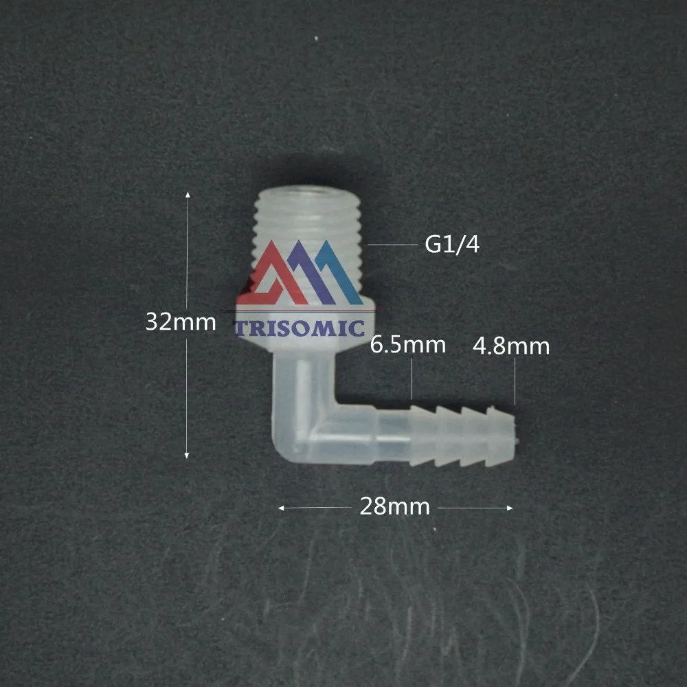 4.8mm*G1/4 Elbow screw thread type Connector Tube Joiner Material PP