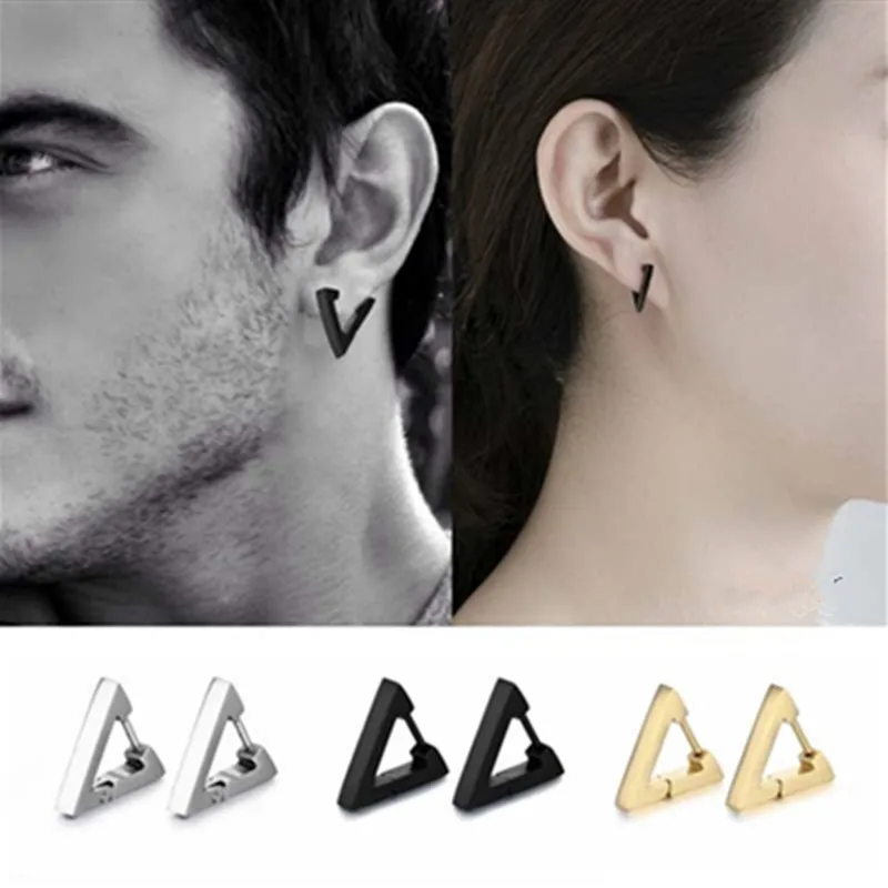 

1 pcs Stainless Steel Fashion Steampunk Women Triangle Earrings Punk Jewelry Stud Earrings for Men Geometric Simple Brincos