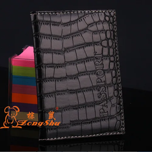 Hot Unisex Passport Wallet Crocodile leather Travel Passport Holder PU Leather Passport Cover ID Credit Card Holder PC-06