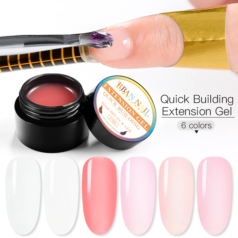 

RBAN NAIL 8ML 6 Colors Extend Gel Tips Soak off Building Nails Art Poly Extension Gel Nail Polish Quick Builder Gel For Nail Art