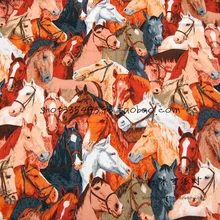 Ширина 105 см Cattoon Horse ткань хлопок ткань группа лошадь напечатанная ткань пэчворк швейный материал для Diy платье одежда