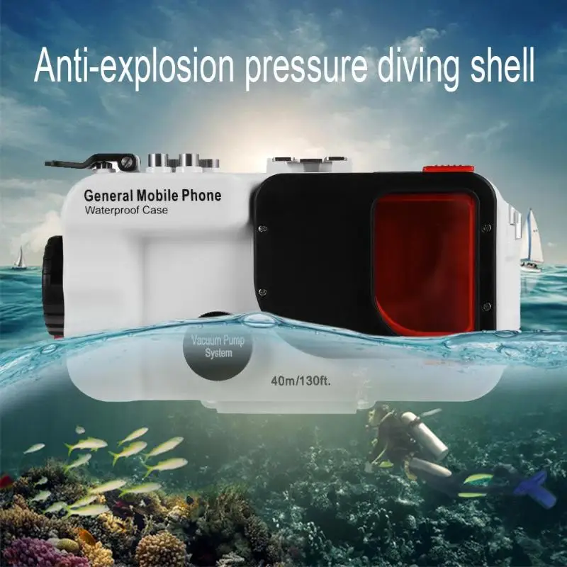 

40m/130ft Underwater Bluetooth Waterproof Diving Case Cover for Android IOS