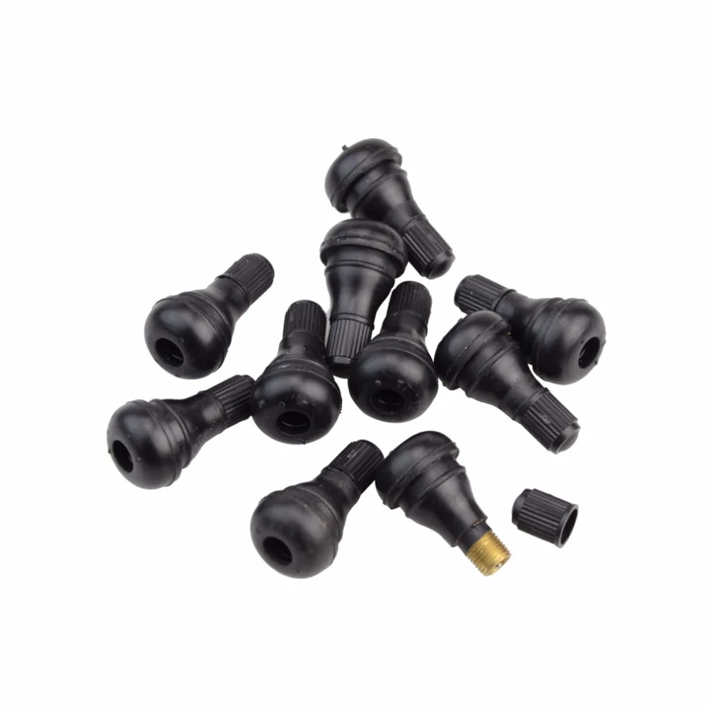 GOOFIT 10 pack защелкивающийся короткий черный резиновый стержень клапана для