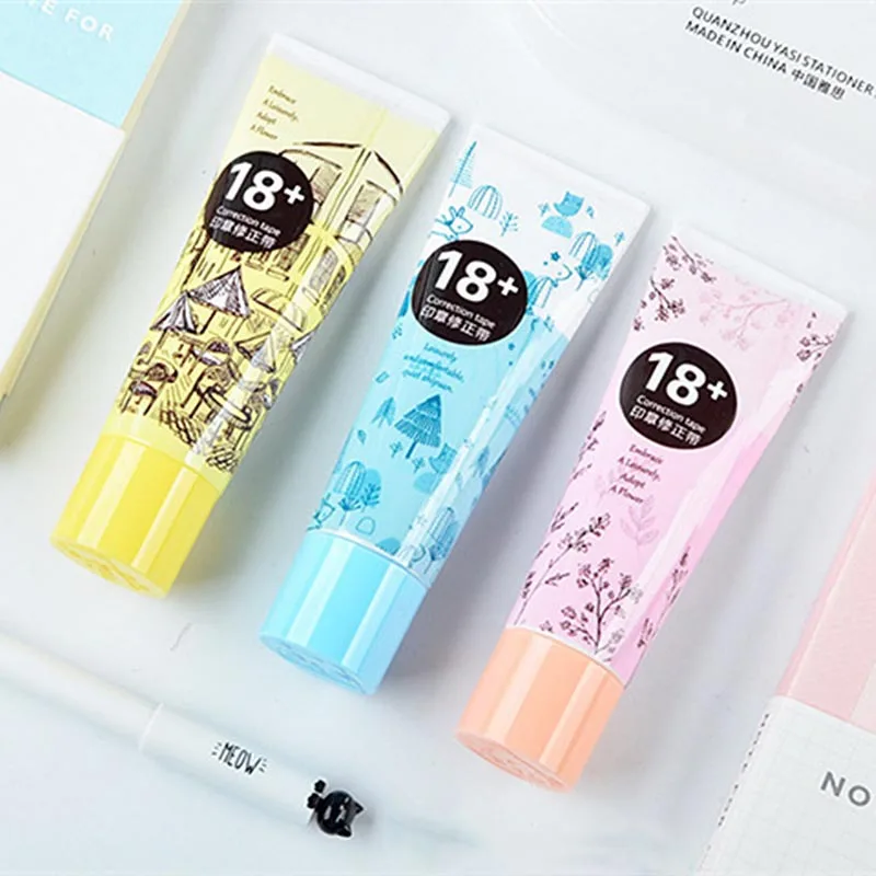 

Kwaii Hand cream correction tapes with Korea cute creative cartoon pupil with seal correction with error correction stationery