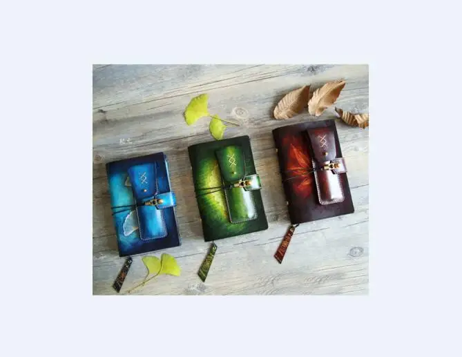 

Travel Handbook A6 Diary Book Loose-leaf Notebook Record Real Leather Handmade Notebook genuine leather journal notebooK