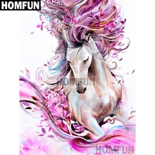 HOMFUN 5D DIY Алмазная картина "Животное Лошадь" полная ДРЕЛЬ смола Алмазная вышивка крестиком домашний декор A01838