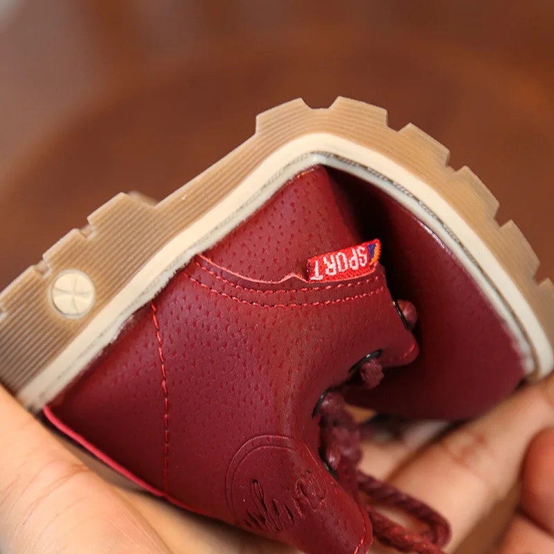 Fashion Children Ankle boots Autumn Winter Boys Girls shoes PU leather Casual Outdoor boots Kids Baby Flat shoes