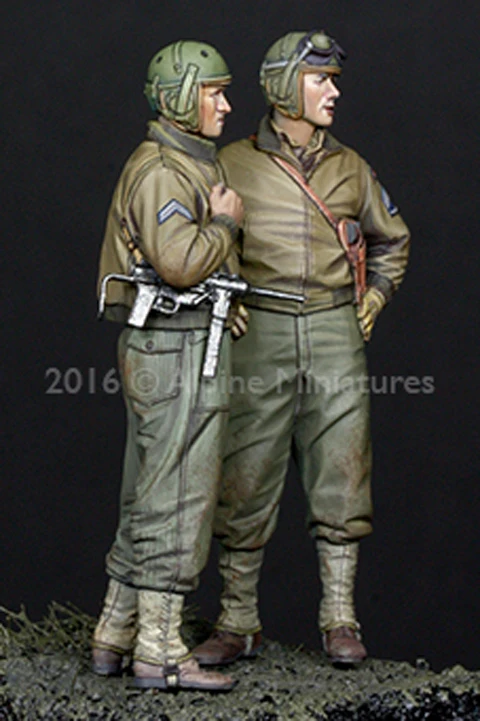 1/35 США 3 бронированный дивизион набор 2 фигурки полимерная модель солдата GK
