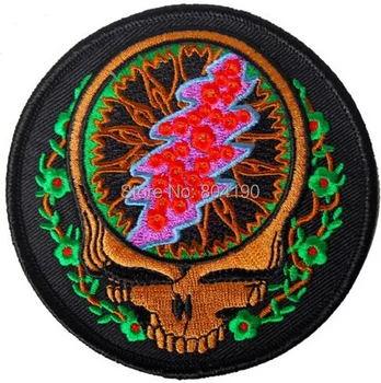 

3.5" GRATEFUL DEAD SKULL Logo Music Band Embroidered IRON ON Patch Rock Punk Heavy Metal patchwork accessories clothes
