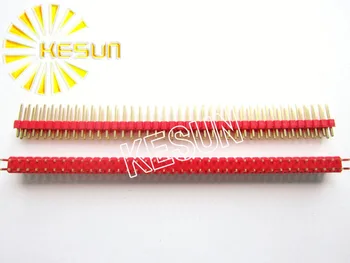 

100pcs/lot 2.54mm Red Double Row Male 2X40 Pin Header Strip Gold-plated