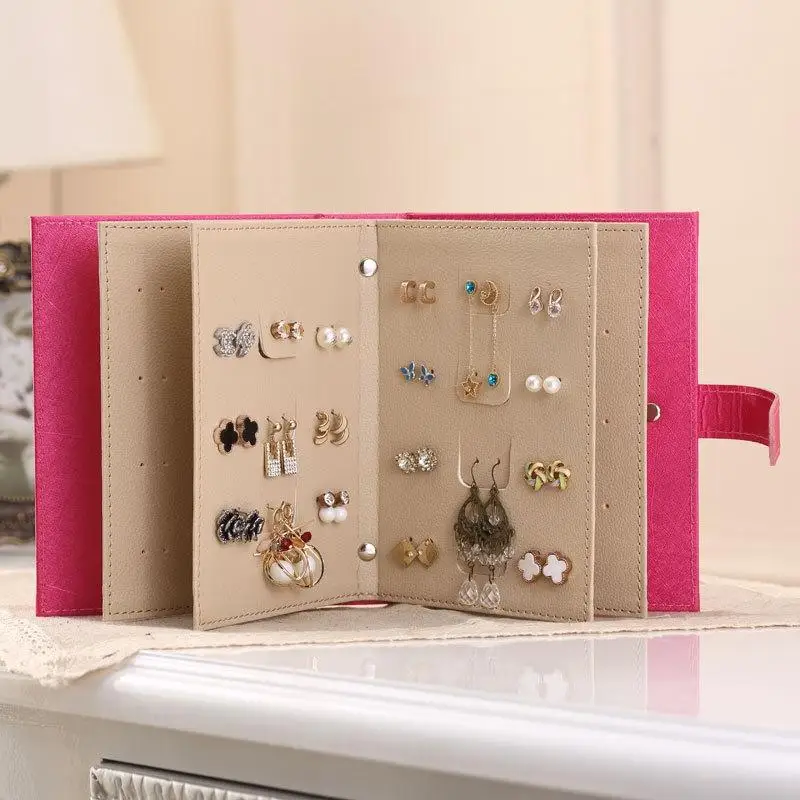XIUFEN Women Jewelry Display for Earrings Storage Book Creative Jewelry Box Earring Carrying Case Jewelry Packaging