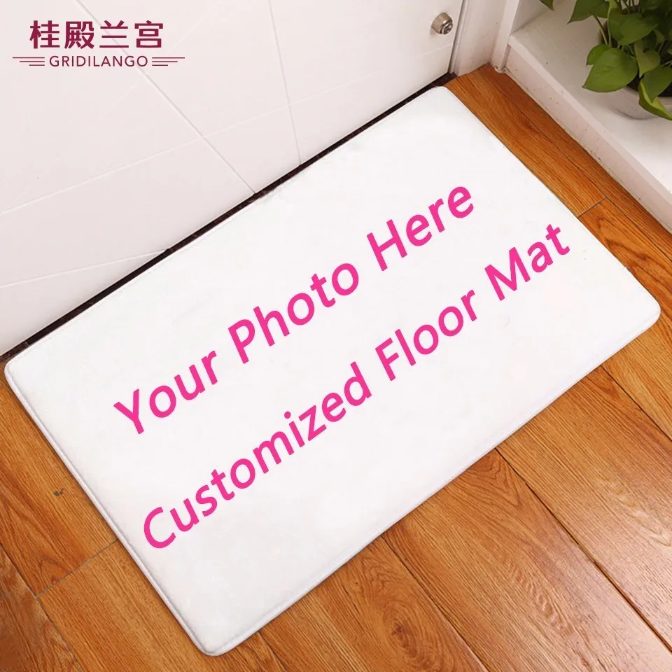 

GRIDILANGO Custom Made Non-slip Bathroom Rugs Photo Name Logo Customized Rug Print on Floor Door Mat Carpet Outdoor Dropshipping