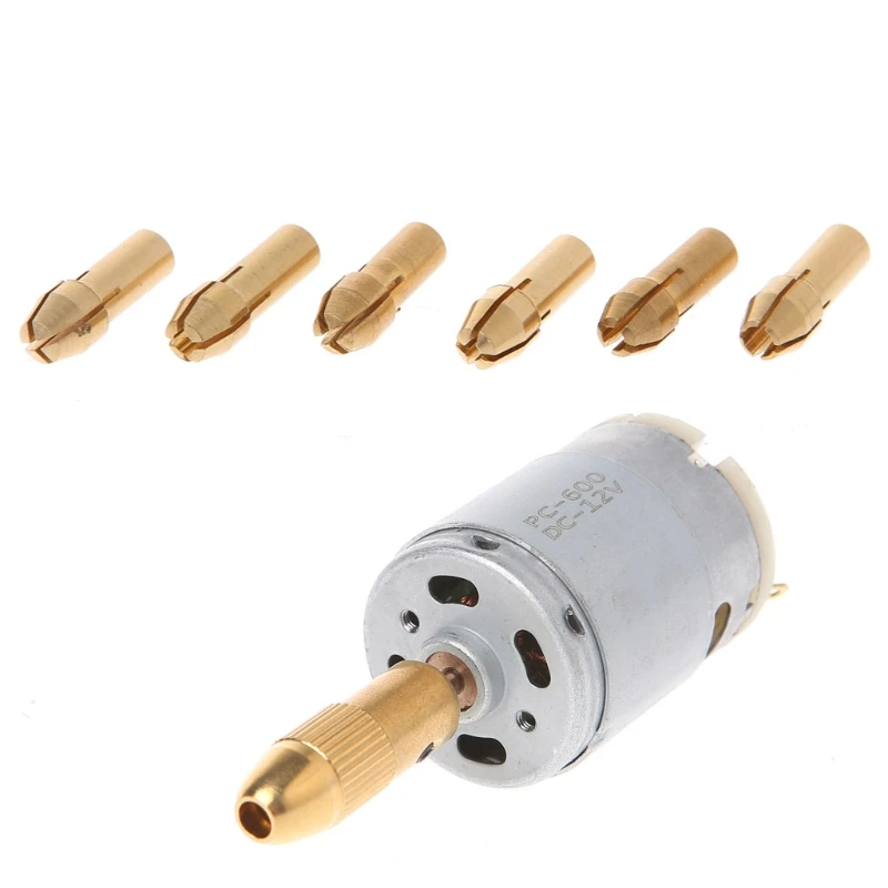Mini Electric Hand Drill Small 12V Motor + 0.8-1.5mm Twist Drill Bit Rotary Tool