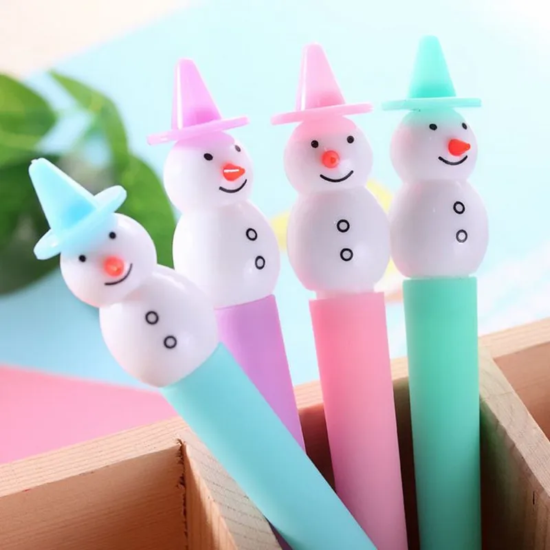 Coloffice 4PCS/Lot Christmas Gel Pens Cute Candy Color Snowman 0.5mm