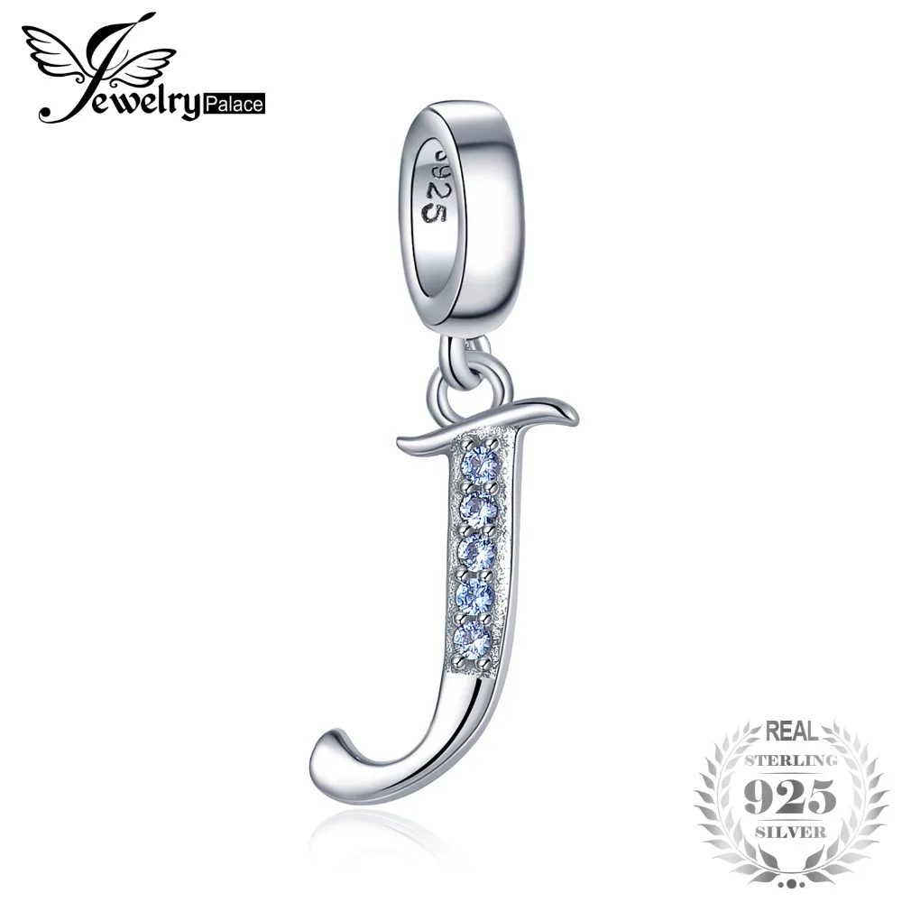 JewelryPalace Golden Yellow Cubic Zirconia Letter J Dangle Beads Charms