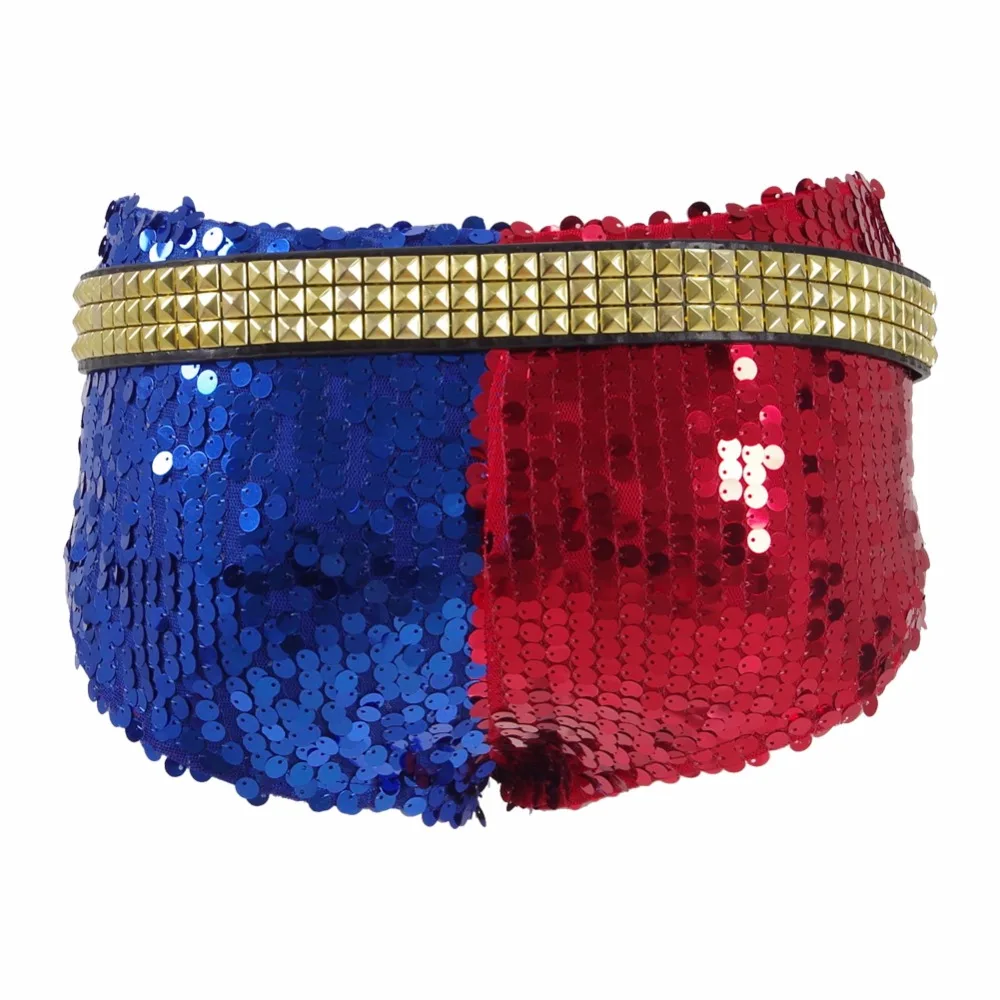 Suicide Squad Harley Quinn Cosplay Shorts and Belts Women Party Halloween Sequins Panty with Belt