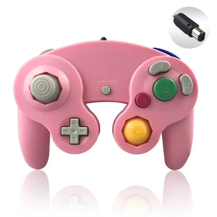 Проводной USB/GC контроллер для NGC Gamecube для nintendo Switch контроллер адаптер для NGC Геймпад контроллер ПК GC ручной джойстик - Цвет: pink