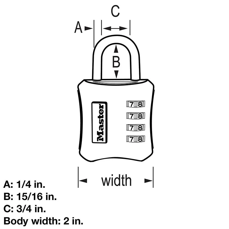 Master Lock 4Digit Password Safety Lock Zinc Alloy Combination Travel Security Safely Code Lock Combination Padlock Wide Shackle (4)