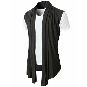 

Summer Dress Pure Color Men Casual T Shirt Sleeveless Knitted Cardigan Fashion Tshirts Mens Clothing T Shirts Men Short Sleeve
