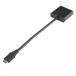 Топ предложения 10 дюймов мини HDMI к VGA Женский видеокабель, адаптер 1080P для ноутбука ПК-черный