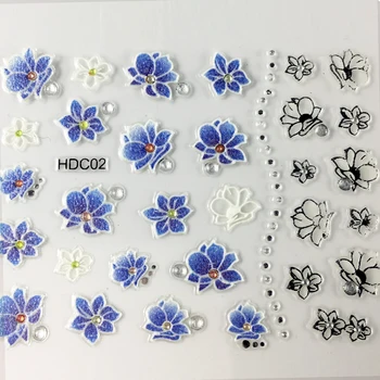 

24Sheets Top Quality Nail Sticker NO.HDC1-HDC24 3D Sticker For Nails Crystal Nail Art Decorations 3D Self-Adhesive Nail Stickers
