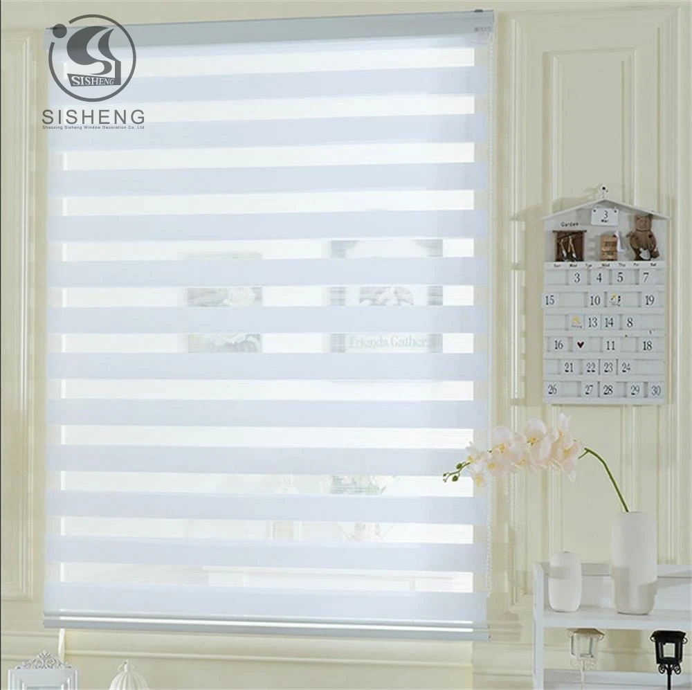 

best quality plain color home shading light filtering zebra blinds