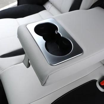 

For Landrover Range Rover VELAR 2017 Car-styling Rear Row Cup Holder Cover Trim ABS Matte Silver Interior Accessories