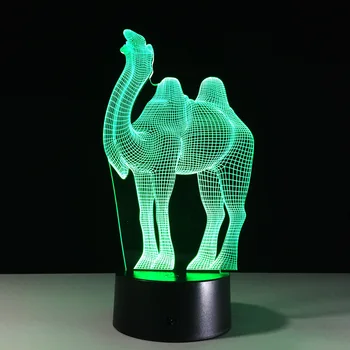 

Foreign Trade New Camel 3d Lamp Remote Touch Colorful 3D Nightlight Creative Gifts Novelty Powerbank Table Lamps