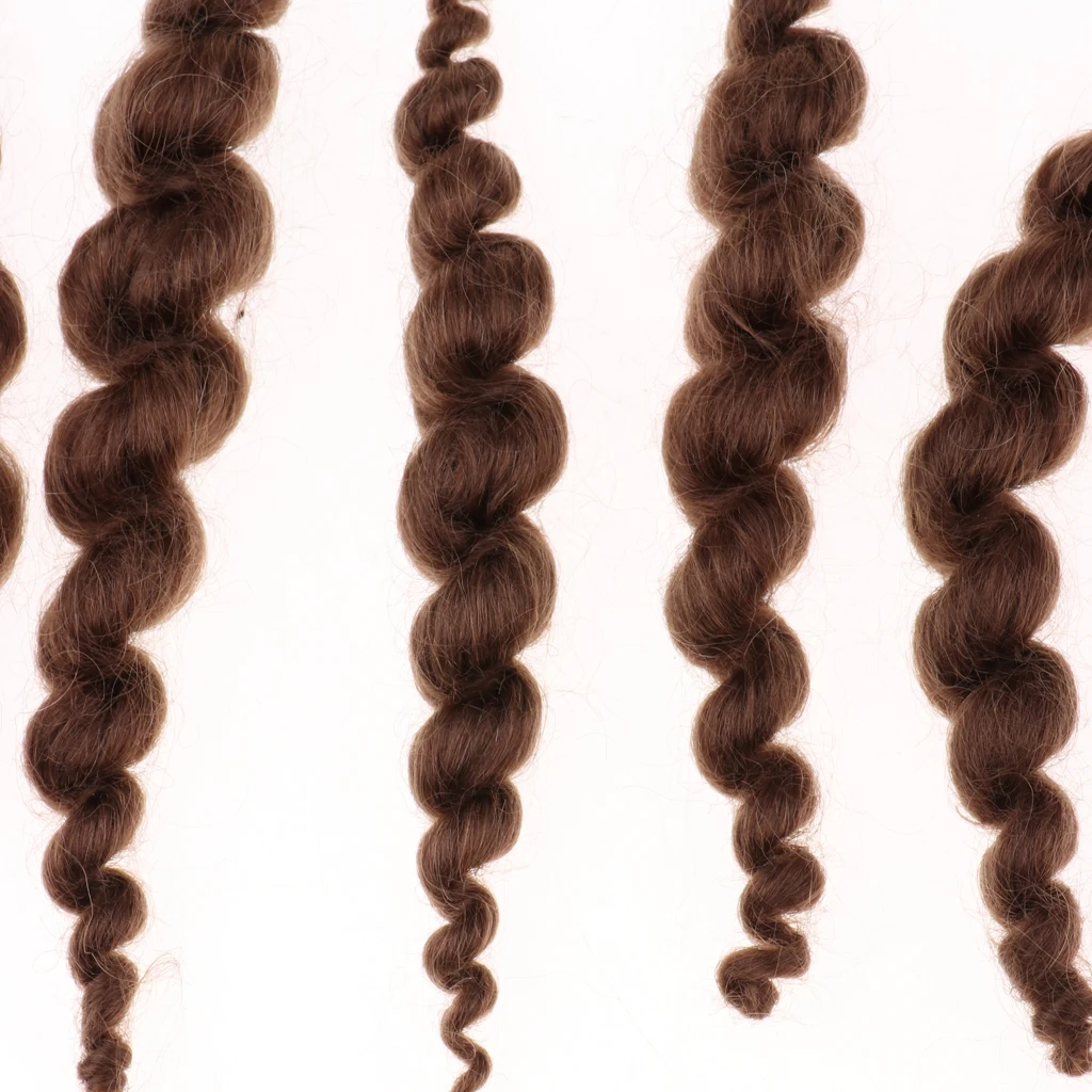 Brown Pure Mohair Long Curly Hair Wig for Reborn Doll Looks Like Real Fine Baby Hair