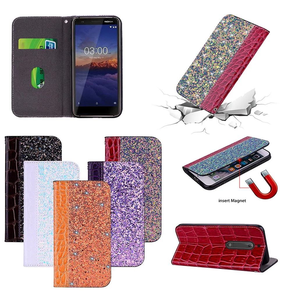 

Flip Luxury fashion for Nokia5 TA 1053 1008 Case for Nokia 5 2017 TA-1053 TA-1008 case Phone Flip Stitching leather Cover bag
