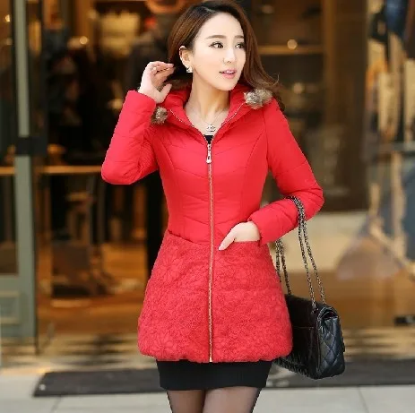 

Size XL-4XL 5XL 6XL Parkas 2014 New Winter  Female Coat Real Fur Hood Thickening Casual Wadded Jacket Women's Overwear