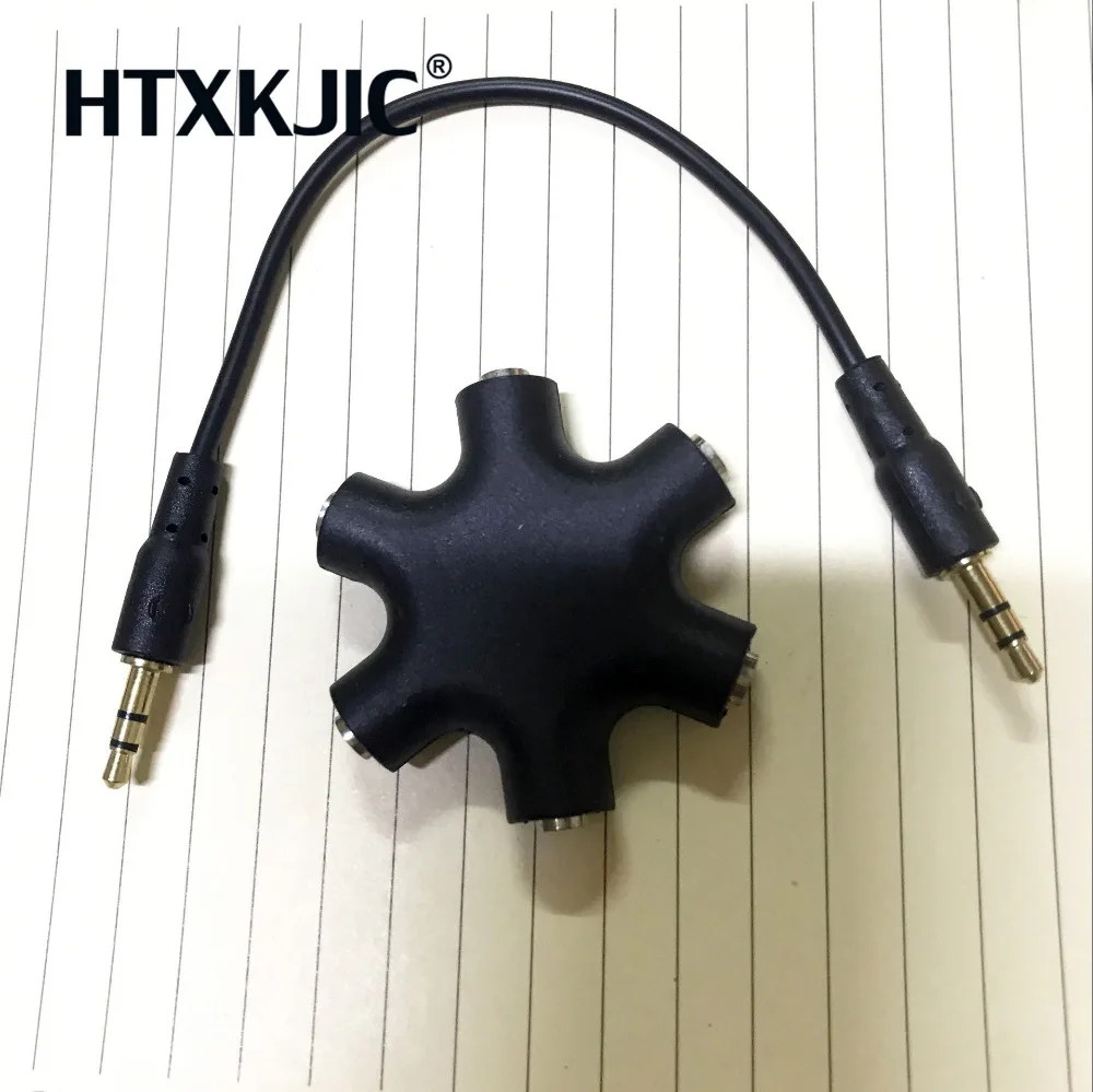 

3.5mm Audio Aux Cable Splitter 1 Male to 5 Female Headphone Port 3.5 Jack Share Adapter for Tablet MP3 MP4 Mobile Phone