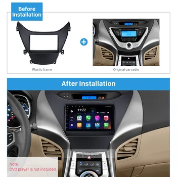 

Harfey Car Double 2Din Stereo Frame Fascia Trim Kit for HYUNDAI ELANTRA 2010 Refitting Panel Plate Dashboard Panel Install Kit