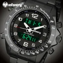 INFANTRY Hommes Double Affichage Montres Militaires Sport Montres Rétro-Éclairage En Acier Inoxydable Bracelet Réveil Montres Relojes