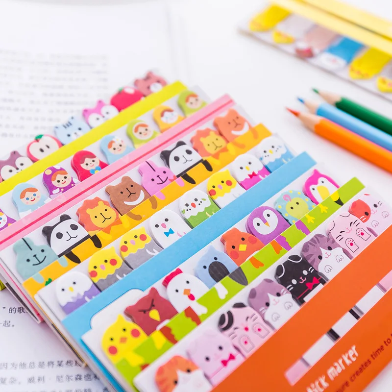 

Kawaii Memo Pad Bookmarks Posted It Planner Creative Cute Animal Sticky Notes index Stationery School Supplies Paper Stickers