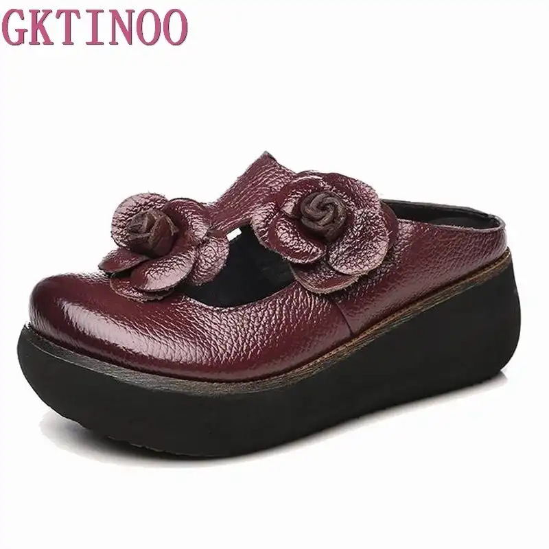 leather platform clogs