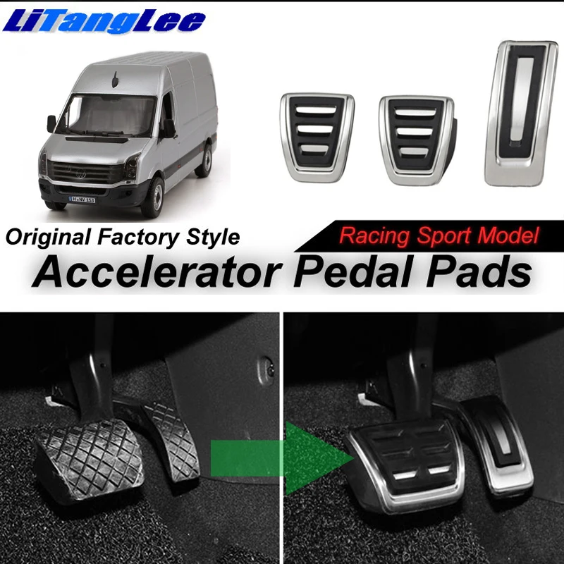 LitangLee Car Accelerator Pedal Pad Cover Sport Racing Foot Throttle Pedal Cover For Volkswagen VW Crafter Man TGE 2006~onwork (5)