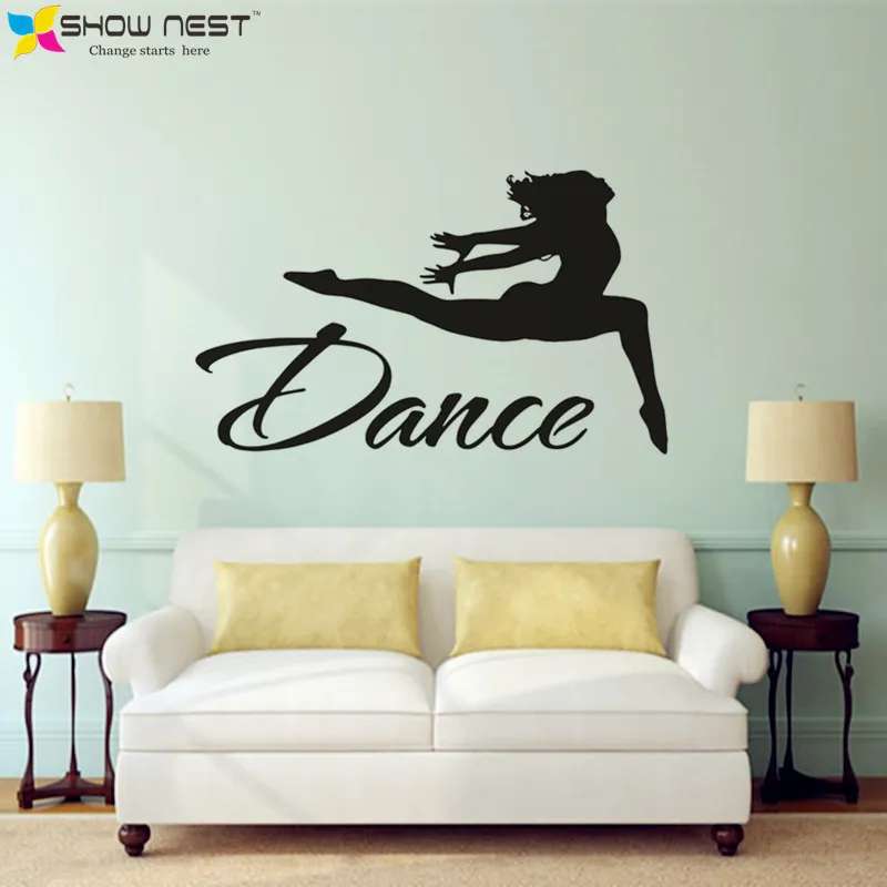 Us 7 98 Tanz Wand Aufkleber Springen Tanzerin Wandtattoo Vinyl Aufkleber Dance Studio Decor Madchen Gymnastik Wandkunst Sport Decor In Tanz Wand